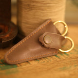 Stork Embroidery Thread Cutter Scissors w/ Custom Leather Snap Case